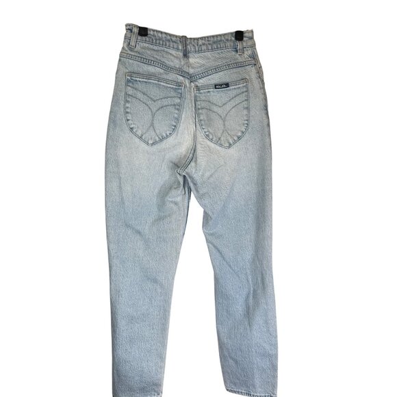 Rollas High Size 28 Rise Slim Dusters Jeans Light Blue Denim - Picture 2 of 13